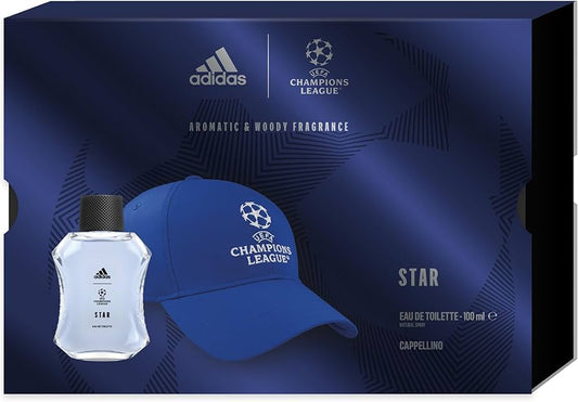 confezione adidas con profumo e cappello champions league star