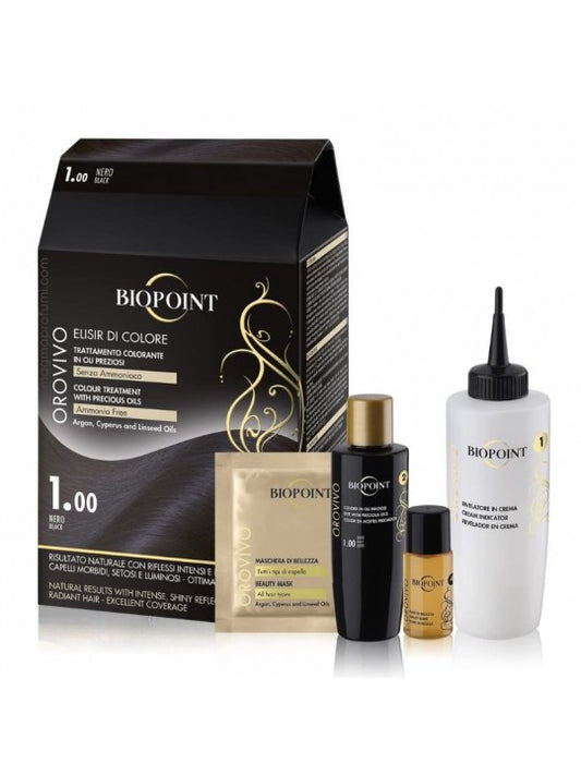 Biopoint Oro Vivo Kit Color Tintura Permanente Per Capelli Senza Ammoniaca Vari Tipi